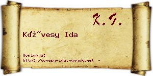 Kövesy Ida névjegykártya