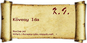 Kövesy Ida névjegykártya