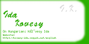 ida kovesy business card